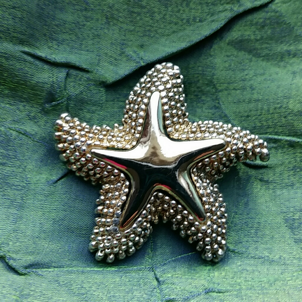Vintage goldtone starfish pin and pendant